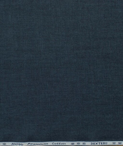 Arvind Men's Premium Cotton Solids 2.25 Meter Unstitched Shirting Fabric (Denim Blue)