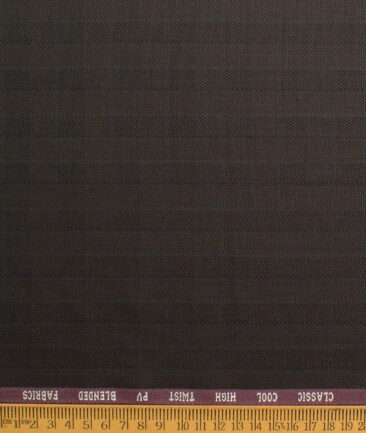 J.hampstead Men's Polyester Viscose  Checks  Unstitched Suiting Fabric (Black)