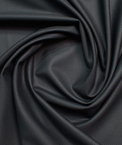 J.hampstead Men's Polyester Viscose  Structured  Unstitched Suiting Fabric (Dark Grey)