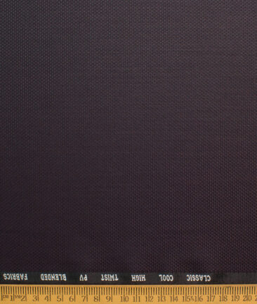 J.hampstead Men's Polyester Viscose  Structured  Unstitched Suiting Fabric (Dark Wine)