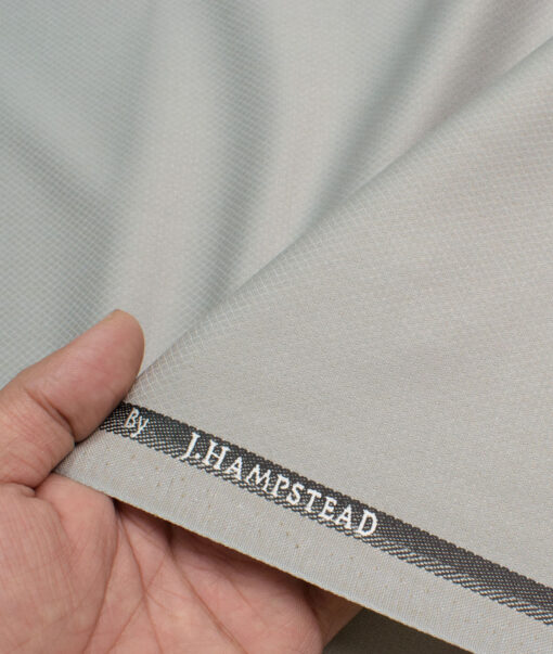 J.hampstead Men's Polyester Viscose  Structured  Unstitched Suiting Fabric (Light Grey)